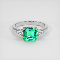 2.55 Ct. Emerald Ring, 18K White Gold 1