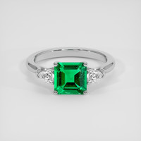 1.31 Ct. Emerald Ring, 18K White Gold 1