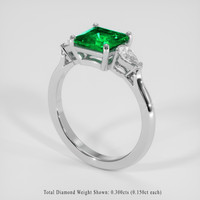 1.31 Ct. Emerald Ring, 18K White Gold 2