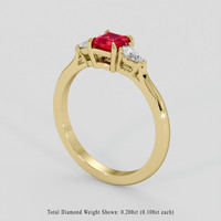 0.49 Ct. Pinkish Red Ruby Ring, 10K Yellow Gold 2