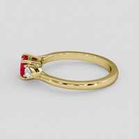 0.49 Ct. Pinkish Red Ruby Ring, 10K Yellow Gold 4