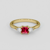 0.48 Ct. Purplish Red Ruby Ring, 10K Yellow Gold 1