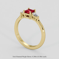 0.48 Ct. Purplish Red Ruby Ring, 10K Yellow Gold 2