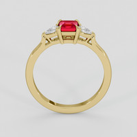 0.49 Ct. Pinkish Red Ruby Ring, 18K Yellow Gold 3