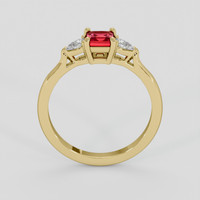 0.48 Ct. Purplish Red Ruby Ring, 18K Yellow Gold 3