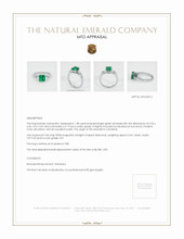 Emerald Ring 1.38 Ct., Platinum 950 Appraisal
