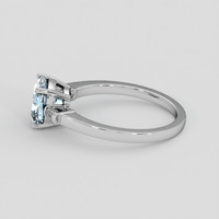 1.44 Ct. Blue Aquamarine Ring, Platinum 950 4