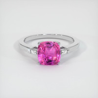 3.42 Ct. Pink Sapphire Ring, Platinum 950 1