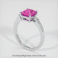 3.42 Ct. Pink Sapphire Ring, Platinum 950 2