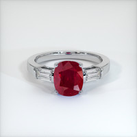 2.52 Ct. Ruby Ring, Platinum 950 1