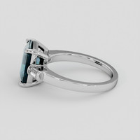 2.69 Ct. Bluish Green Sapphire Ring, Platinum 950 4