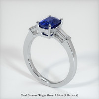 1.80 Ct. Blue Sapphire Ring, 10K White Gold 2