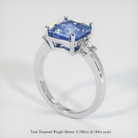 5.04 Ct. Sapphire Ring, 14K White Gold 2