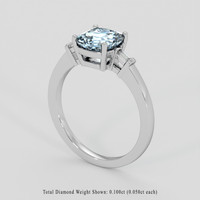1.44 Ct. Blue Aquamarine Ring, 14K White Gold 2