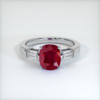 Three Stone Ruby Ring 2.52 Ct., 14K White Gold Preview