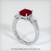 Three Stone Ruby Ring 2.52 Ct., 14K White Gold Preview