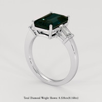4.07 Ct. Greenish Blue Sapphire Ring, 14K White Gold 2