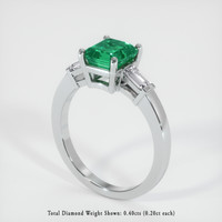 1.38 Ct. Emerald  Ring - 18K White Gold