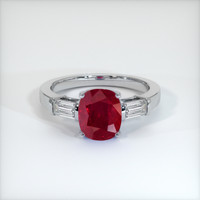 2.52 Ct. Ruby Ring, 18K White Gold 1