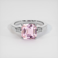 3.50 Ct. Pink Sapphire Ring, 18K White Gold 1