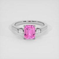 2.24 Ct. Pink Sapphire Ring, 18K White Gold 1
