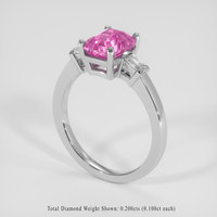 2.24 Ct. Pink Sapphire Ring, 18K White Gold 2