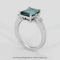 2.69 Ct. Bluish Green Sapphire Ring, 18K White Gold 2