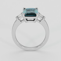 2.69 Ct. Bluish Green Sapphire Ring, 18K White Gold 3