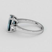 2.69 Ct. Bluish Green Sapphire Ring, 18K White Gold 4