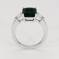 4.07 Ct. Greenish Blue Sapphire Ring, 18K White Gold 3