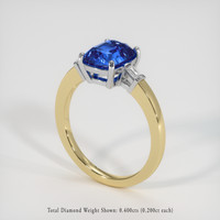 3.73 Ct. Sapphire Ring, 14K White & Yellow 2