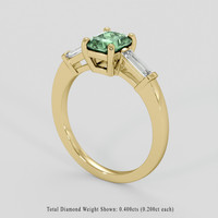 1.14 Ct. Green Sapphire Ring, 14K Yellow Gold 2