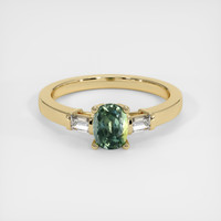 0.66 Ct. Sapphire Ring, 14K Yellow Gold 1