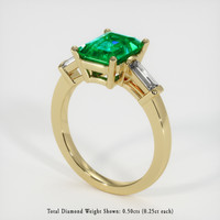 1.60 Ct. Emerald Ring, 18K Yellow Gold 2