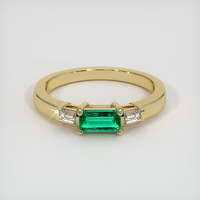 0.43 Ct. Emerald  Ring - 18K Yellow Gold