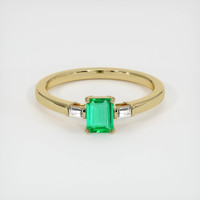 Three Stone Emerald Ring 0.37 Ct., 18K Yellow Gold Preview