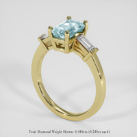 1.27 Ct. Bluish Green Aquamarine Ring, 18K Yellow Gold 2