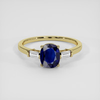 3.02 Ct. Blue Sapphire Ring, 18K Yellow Gold 1