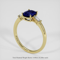 3.02 Ct. Blue Sapphire Ring, 18K Yellow Gold 2
