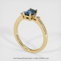 0.98 Ct. Sapphire Ring, 18K Yellow Gold 2