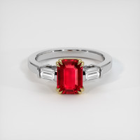 2.01 Ct. Ruby Ring, 14K Yellow & White 1