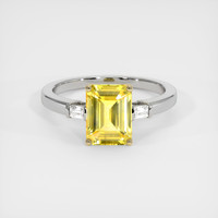 3.59 Ct. Yellow Sapphire Ring, 14K Yellow & White 1