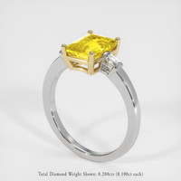 3.59 Ct. Yellow Sapphire Ring, 14K Yellow & White 2