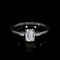1.30 Ct. White Sapphire Ring, 18K Yellow & White 1