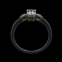 1.30 Ct. White Sapphire Ring, 18K Yellow & White 3