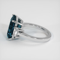 8.60 Ct. Greenish Blue Sapphire Ring, Platinum 950 4
