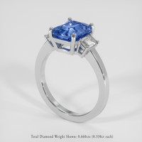 3.17 Ct. Blue Sapphire Ring, Platinum 950 2