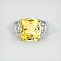 10.07 Ct. Yellow Sapphire Ring, Platinum 950 1