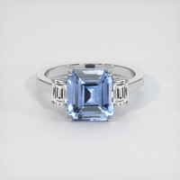 4.06 Ct. Blue Sapphire Ring, 10K White Gold 1