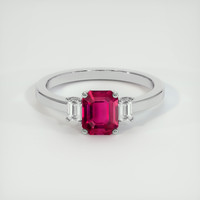 1.62 Ct. Pinkish Red Ruby Ring, 10K White Gold 1